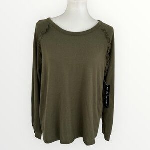 Absolutely Famous soft green little ruffles sweater